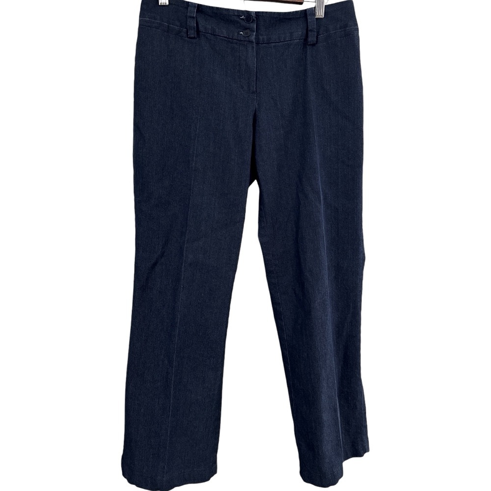 Focus 2000 Women's lightweight Dark Denim wide leg Trousers Size 10